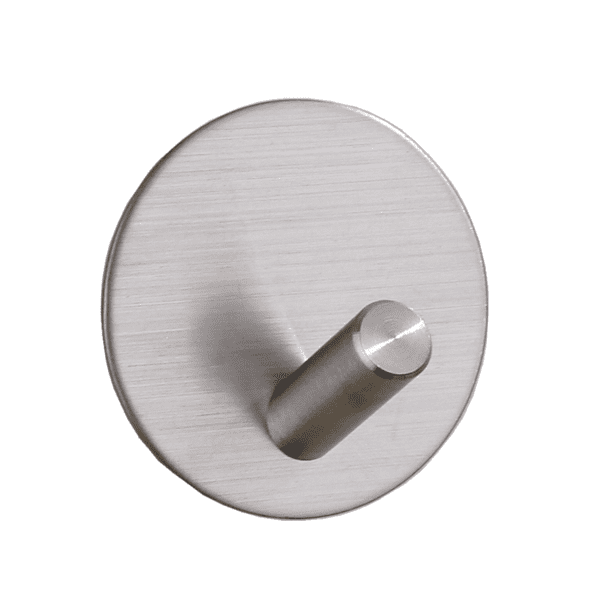 DESIGNSTUFF Stainless Steel Hook Self-Adhesive, Brushed Silver, Set of 3-0