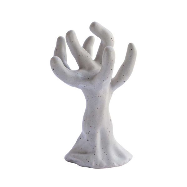 METTE DITMER By Hand Ceramic Jewellery Tree Stand, Light Grey-35106