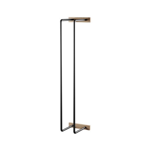 BY WIRTH Bathroom Hand Towel and Toilet Roll Rack, Nature Oak Oiled/Black-36071