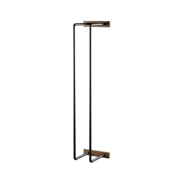 BY WIRTH Bathroom Hand Towel and Toilet Roll Rack, Smoked Oak/Black-0