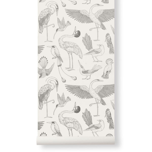 ferm Living Katie Scott Wallpaper Animals, Off White-36063