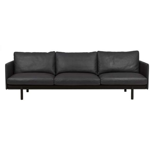 PRE ORDER - GLOBEWEST Tolv Pensive 3 Seater Sofa, Black/Black-0