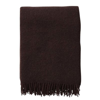 KLIPPAN Gotland Blanket/Throw 100% Wool, Dark Chocolate-0