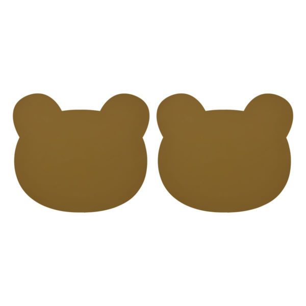 LIEWOOD Gada Silicone Placemat – Set of 2, Bear Olive Green-35524