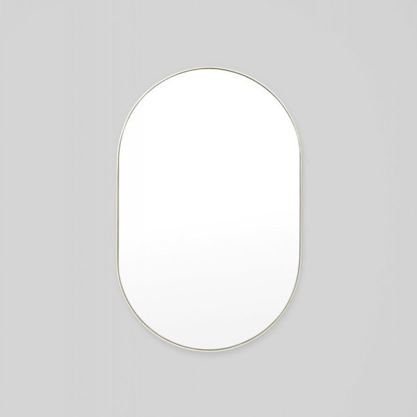 MIDDLE OF NOWHERE Bjorn Oval Mirror, Silver - 50x75cm-0