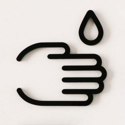 MOHEIM Wash Hands Sign, Black-0