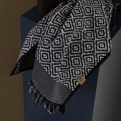METTE DITMER Morocco Towel, Organic Cotton, 50x90cm Black/White-0