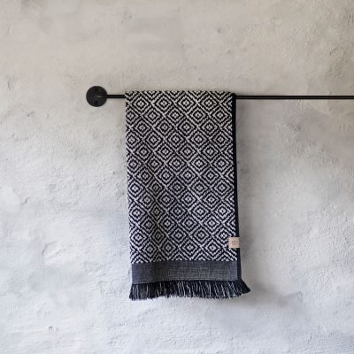 METTE DITMER Morocco Bath Towel, Organic Cotton, 70x135 Black/White-0