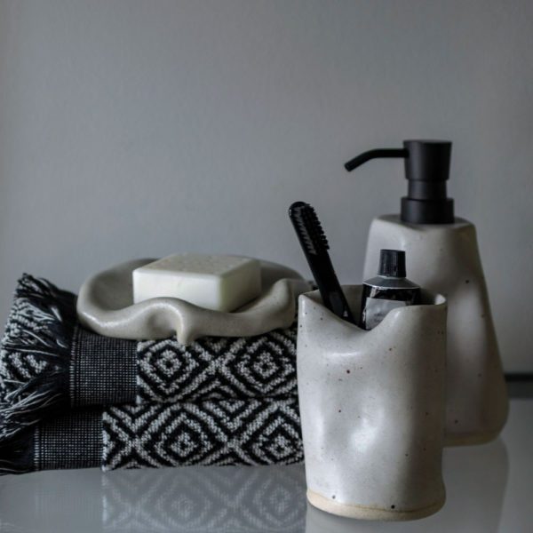 METTE DITMER Morocco Towel, Organic Cotton, 50x90cm Black/White-36178