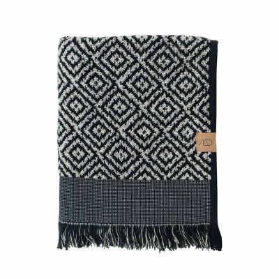 METTE DITMER Morocco Hand Towel, Organic Cotton, 35x55 Black/White Set of 2-0