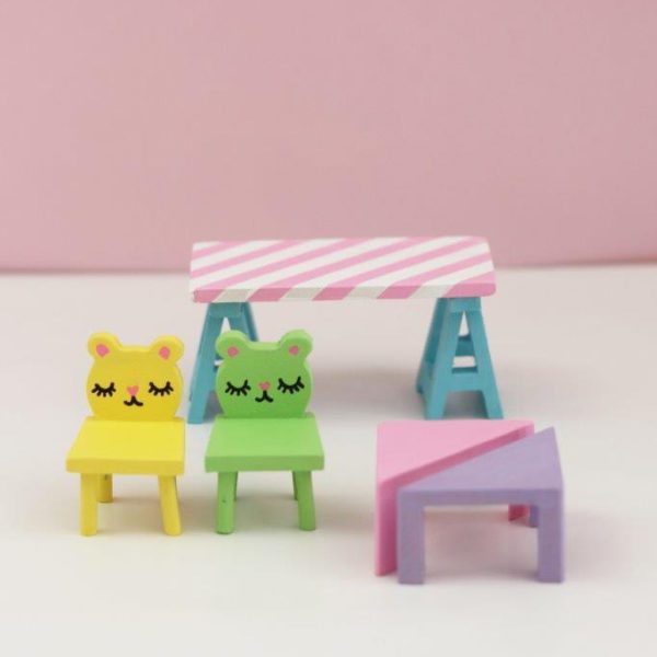 LUNDBY DIY Doll’s Table and Chairs Furniture Set-36775