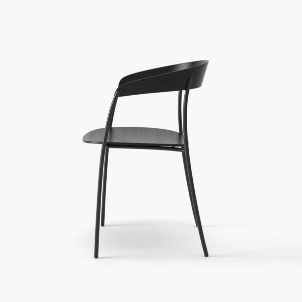 PRE ORDER - NEW WORKS Missing Armchair, Black Lacquered Oak w. Black Frame-36694
