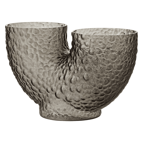 AYTM Arura Low Glass Vase H19cm, Black