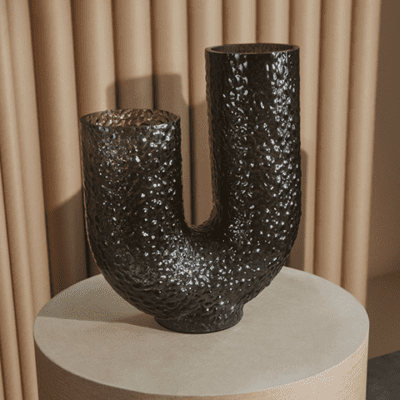 AYTM Arura High Glass Vase, H40cm, Black