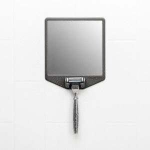TOOLETRIES The Joseph Mirror and Razor, 2 in 1, Charcoal Wall Holder Shower/Bathroom