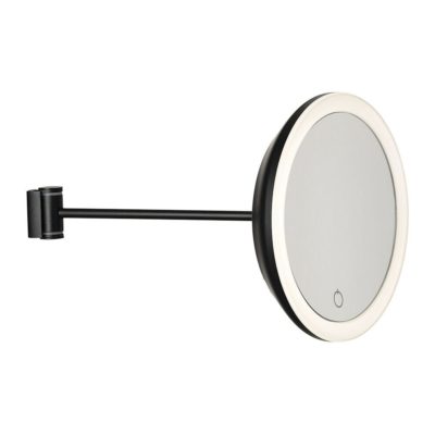ZONE DENMARK Wall Mounted Magnifying Illuminated Makeup Mirror, Black