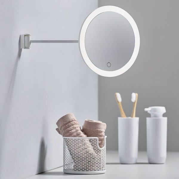ZONE DENMARK Wall Mounted Magnifying Illuminated Makeup Mirror, White