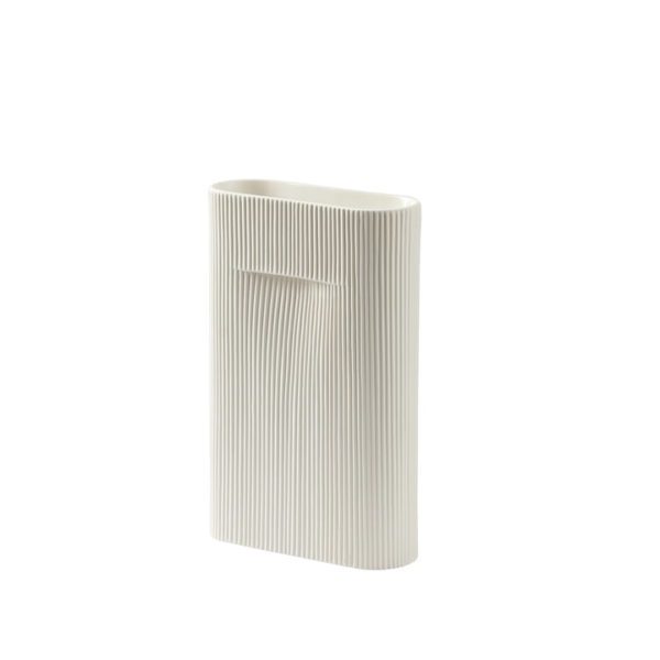 MUUTO Ridge Vase, Off-White, H35cm