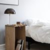 MOEBE Storage Box/ Bedside Table, Oak/Black (Stackable)