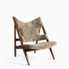 PRE-ORDER | AUDO CPH (Ex MENU) Knitting Lounge Chair, Dark Stained Oak Base, Sheepskin, Skandilock Curly 17 mm Drake 20 (Dark Brown)