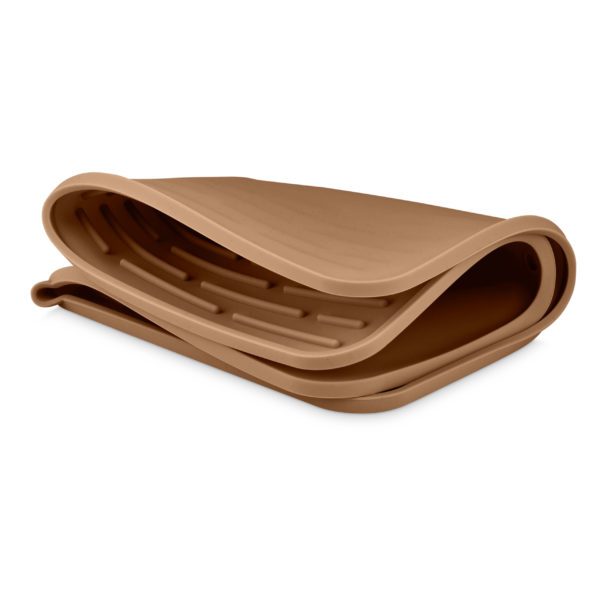 DESIGNSTUFF Folding Silicone Drying Mat Large with Drainage Mouth, Terracotta