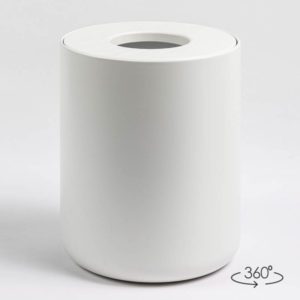 DESIGNSTUFF Round Bathroom Bin, White | Available now