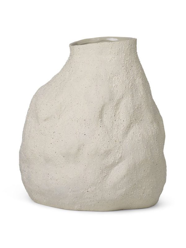 ferm LIVING Vulca Vase Off White Stone Medium, H36cm