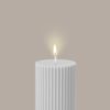 BLACK BLAZE Wide Column Pillar Candle, Beige
