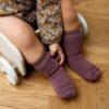 GOBABYGO Cotton Non-Slip Socks, Misty Plum