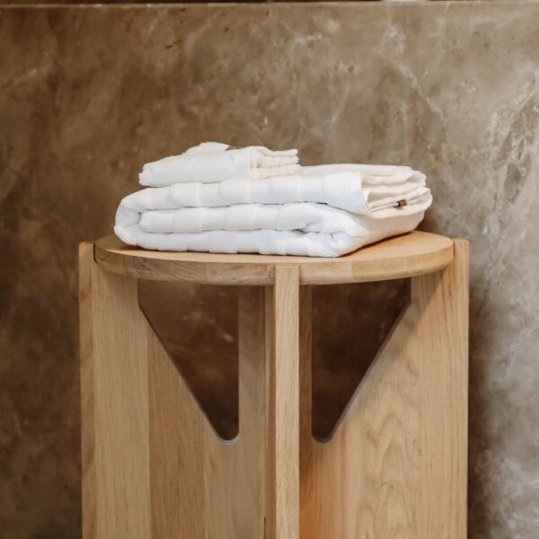 METTE DITMER Geo Bath Towel, Organic Cotton, 70x133cm, Off-White