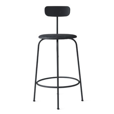 AUDO CPH (ex MENU) Afteroom Counter Chair Upholstered Leather Seat Dunes, Black/Black