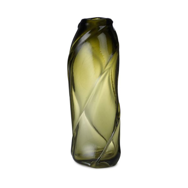 ferm LIVING Water Swirl Vase, Tall 47cm, Moss Green