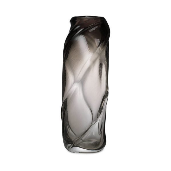 ferm LIVING Water Swirl Vase, Tall 47cm, Smoked Grey