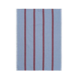 ferm LIVING Hale Kitchen Tea Towel, Faded Blue/Burgundy
