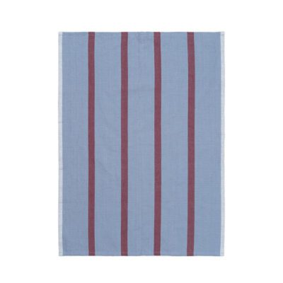 ferm LIVING Hale Kitchen Tea Towel, Faded Blue/Burgundy