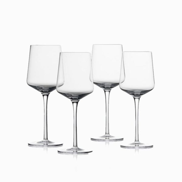 ZONE DENMARK Rocks White Wine Glasses Crystal, Set of 4