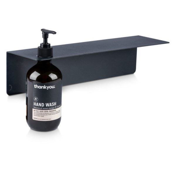 DESIGNSTUFF Shelf Single Soap Dispenser Holder, Black