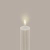 BLACK BLAZE Column Pillar Candle Duo, Cream White (Set of 2)