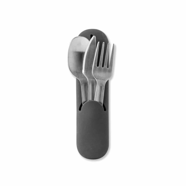 W&P PORTER Stainless Steel Lunch Utensil Set, Charcoal