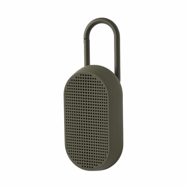 LEXON Mino T Bluetooth Speaker, Khaki (Clip on Bag/Bike)