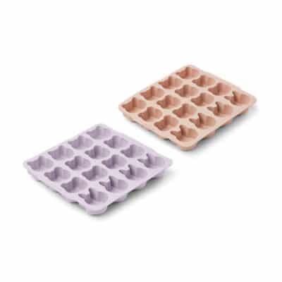 LIEWOOD Sonny Kids Silicone Ice Cube Tray, Light Lavender Rose Mix (2 Pack)