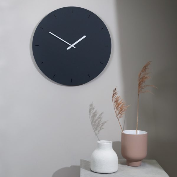 TOO DESIGNS Minimal Clock, Black, 2 Sizes