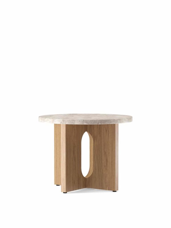 AUDO CPH (ex MENU) Androgyne Side Table 50cm, Natural Oak/Kunis Breccia Stone