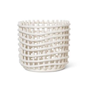 ferm LIVING Ceramic Basket Large, Off-White