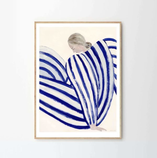 THE POSTER CLUB Sofia Lind, Blue Stripe At Concorde, Poster Art Print, 50x70cm