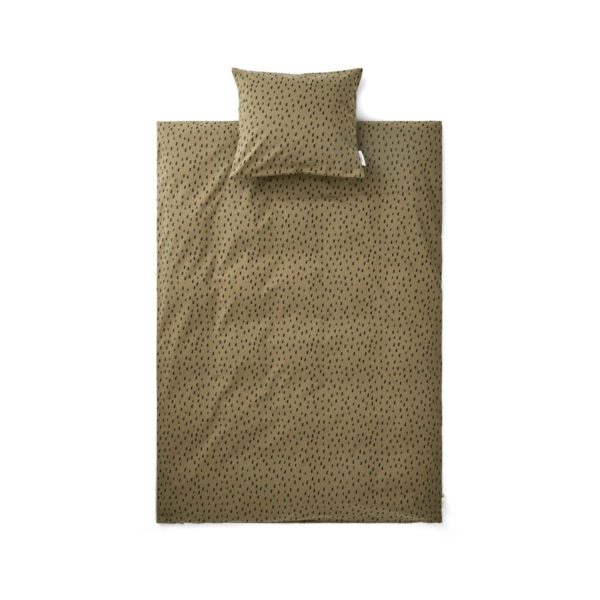 LIEWOOD Organic Cotton Bedding Print, Graphic Stroke/Khaki - Junior