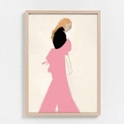 PAPER COLLECTIVE AMELIE HEGARDT Pink Dress Poster Art Print, 50x70cm