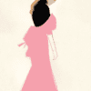 PAPER COLLECTIVE AMELIE HEGARDT Pink Dress Poster Art Print, 50x70cm