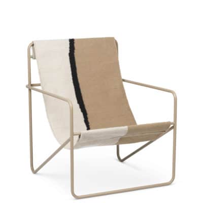ferm LIVING Desert Indoor Outdoor Lounge Chair, Cashmere/Soil