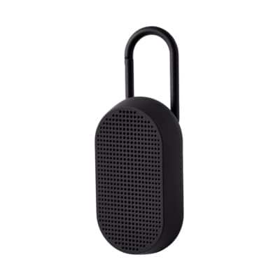 LEXON Mino T Bluetooth Speaker, Black (Clip on Bag/Bike)